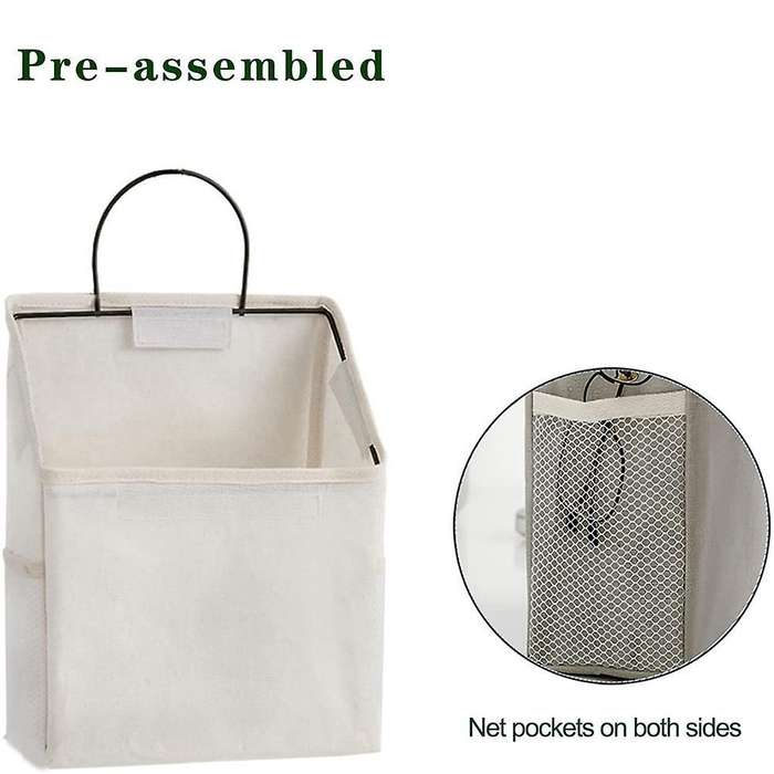 2pcs Three-dimensional Solid Color Hanging Wall-mounted Storage Bag
