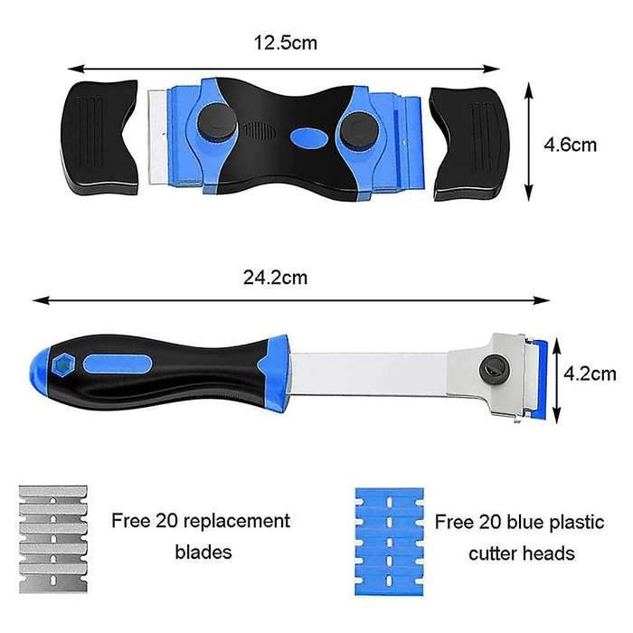 2 Pcs Razor Blade Scraper Glass Scraper Hob Plastic Blade Scraper