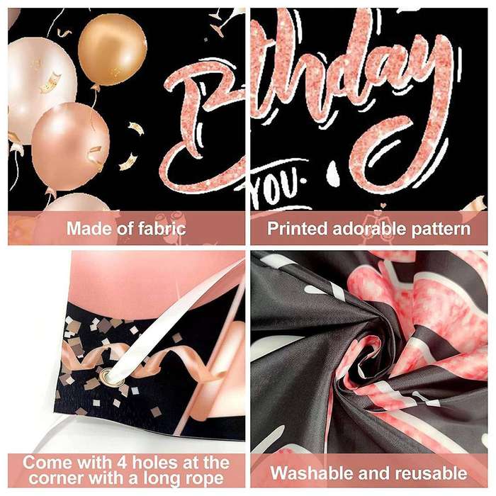 Birthday Banner for Women, for Anniversary Decoration with Ribbon