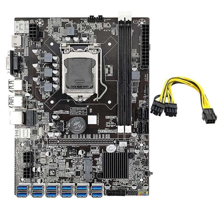 B75 Btc Mining Motherboard Sata3.0 with 6 Pin to 8 Pin Power Cable