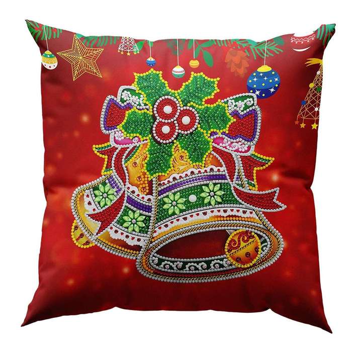 30x30cm Diy Diamond Christmas Pillowcase Decoration Bell
