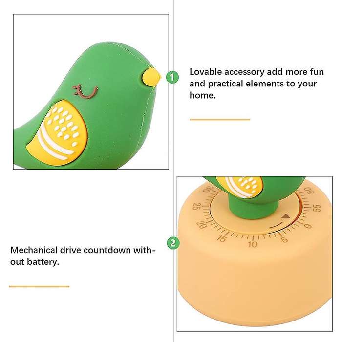 Kitchen Timer Mechanical Egg Timers Figure Countdown Timer (green)