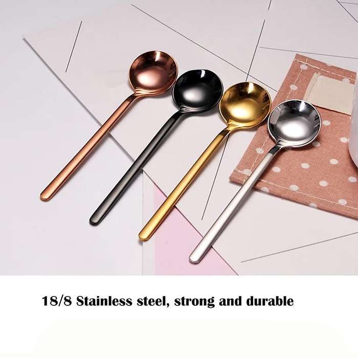 Stainless Steel 6pcs Espresso Spoons for Sugar Antipasto (silver)