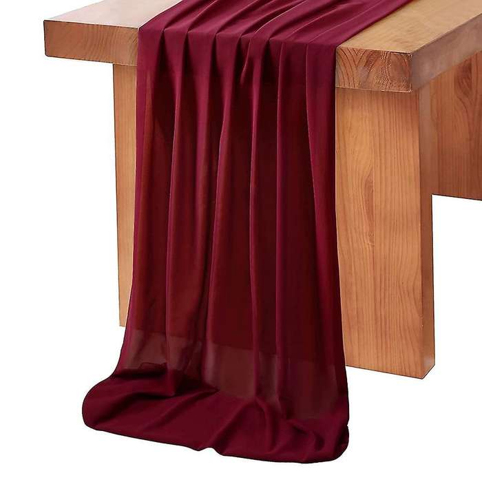 Table Runner 27x118 Inches Wedding Table Decorations Dark Red