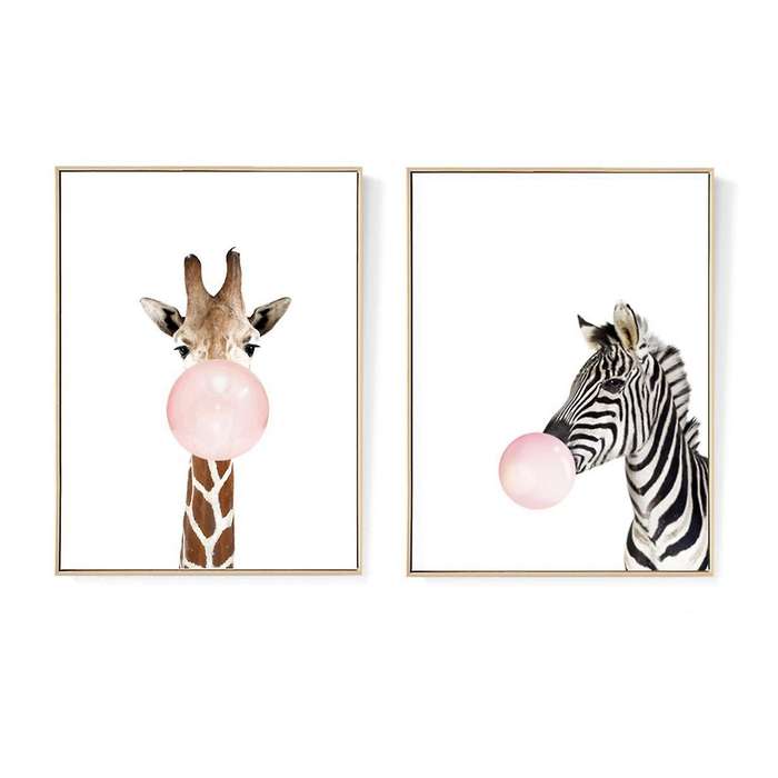 Animal Zebra Nordic Canvas Painting Wall Picture(unframed)30x40cm