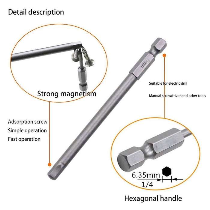 10pcs Hex Head Hex Wrench Drill Bits Set 100mm Metric Hex