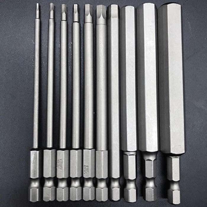 10pcs Hex Head Hex Wrench Drill Bits Set 100mm Metric Hex