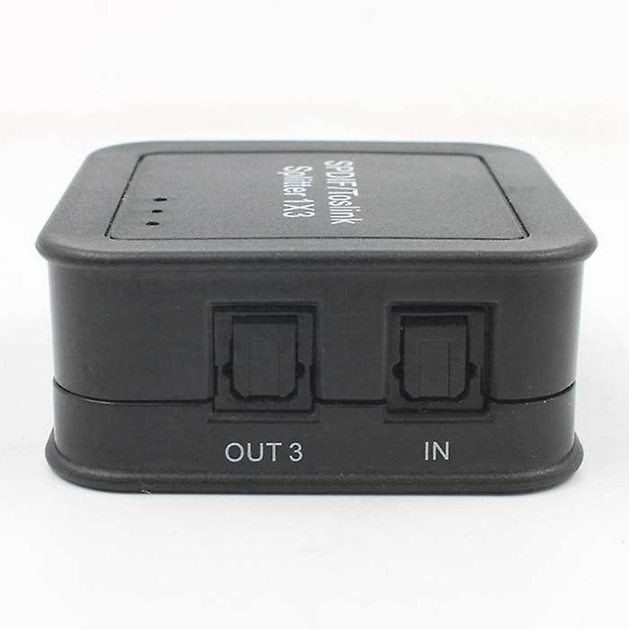 1x3 Digital Optical Toslink Splitter with Remote Control-us Plug