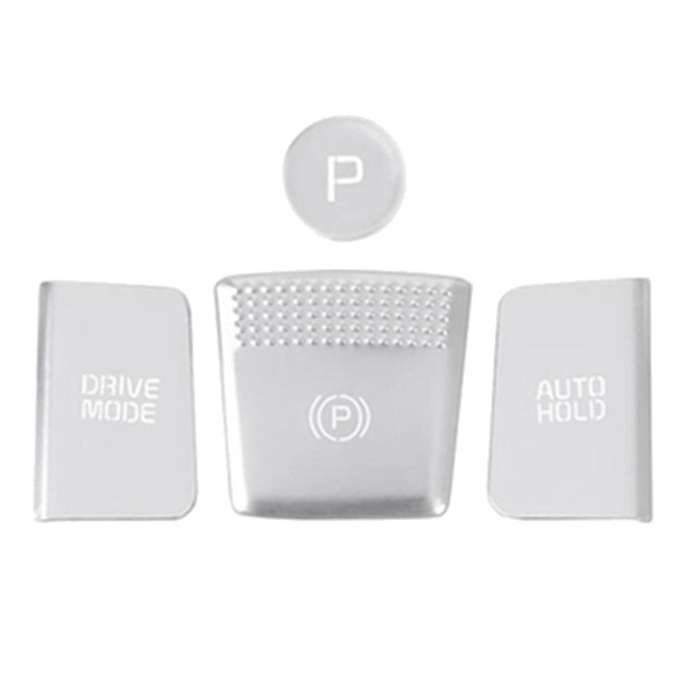 4pcs Car Central Control Gear Button Sticker Cover Trim Panel Silver