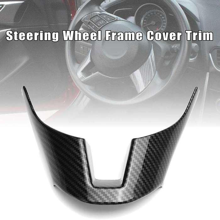 Carbon Fiber Steering Wheel Frame Panel Cover Trim for Mazda 3 Axela