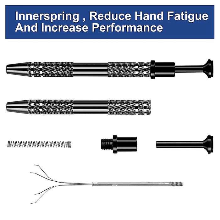 3 Pack 4-claw Pick Up Tool, for Ic Chip, Electronic Components, Black