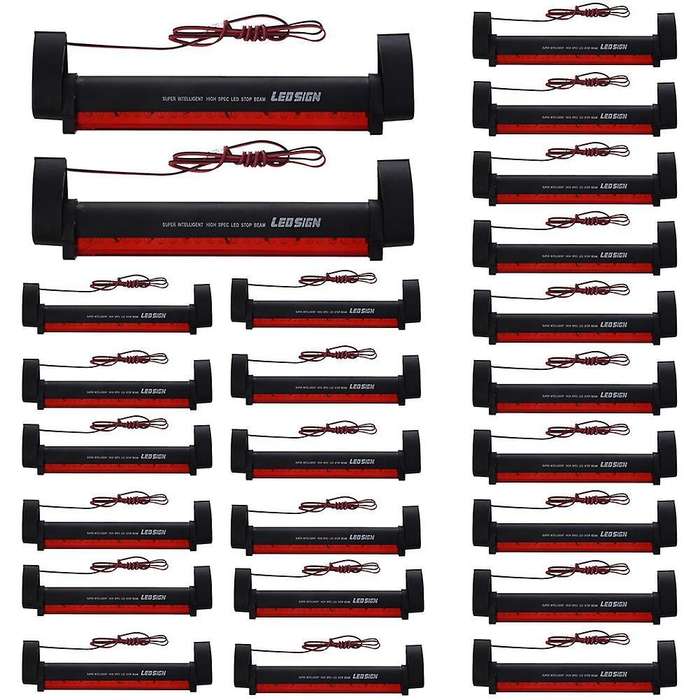2x Red 24 Led Car Vehicle Third Brake Stop Tail Light Lamp Bar Dc 12v