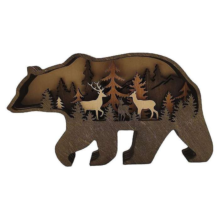 Bear and Deer Wall Decor for Home, Rustic Home Decor, Cabin Decor