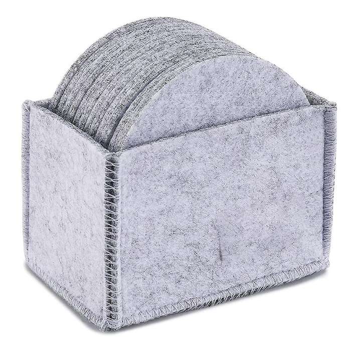 Washable Coasters for Glasses, Set Of 12, Round Drinks, Cups, (grey)