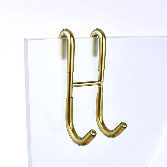 304 Stainless Steel S Hook Back Hook Of Plastic Glass Door Gold