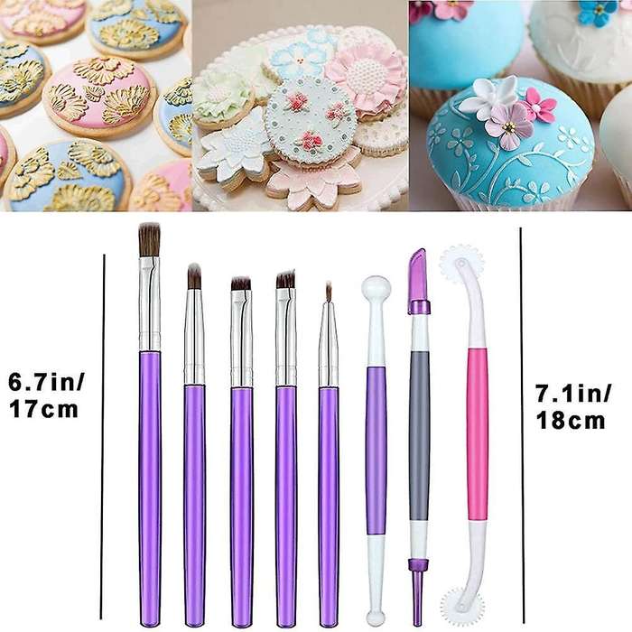 8 Pcs Cookie Cake Decorating Brushes Tools Set,for Diy Cake Sugar