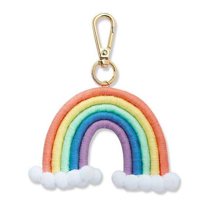Macrame Rainbow Keyring, Handwoven Keychain, for Car Handbag Purse, A