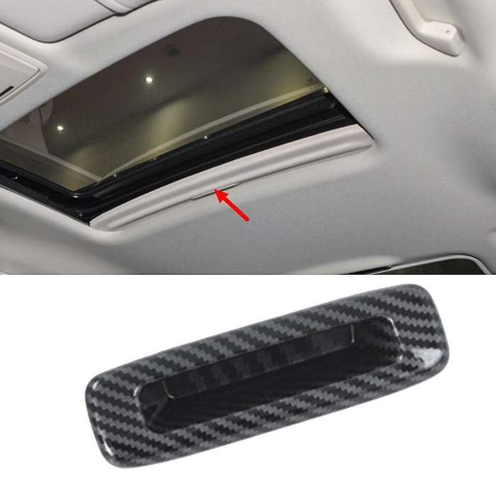 Carbon Fiber Car Roof Sunroof Handle Cover Sticker Decoration