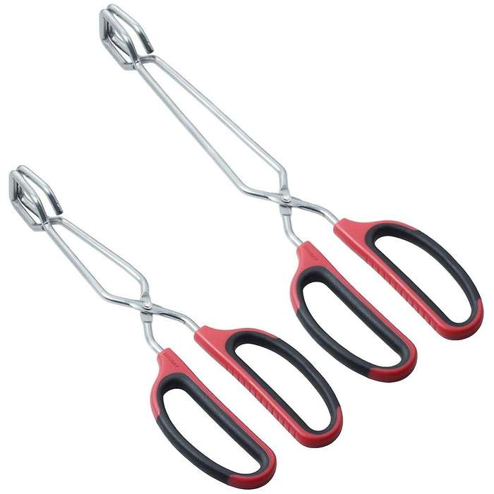 2pcs Scissor Metal Tongs Kitchen Food Baking Bread Barbecue Tong