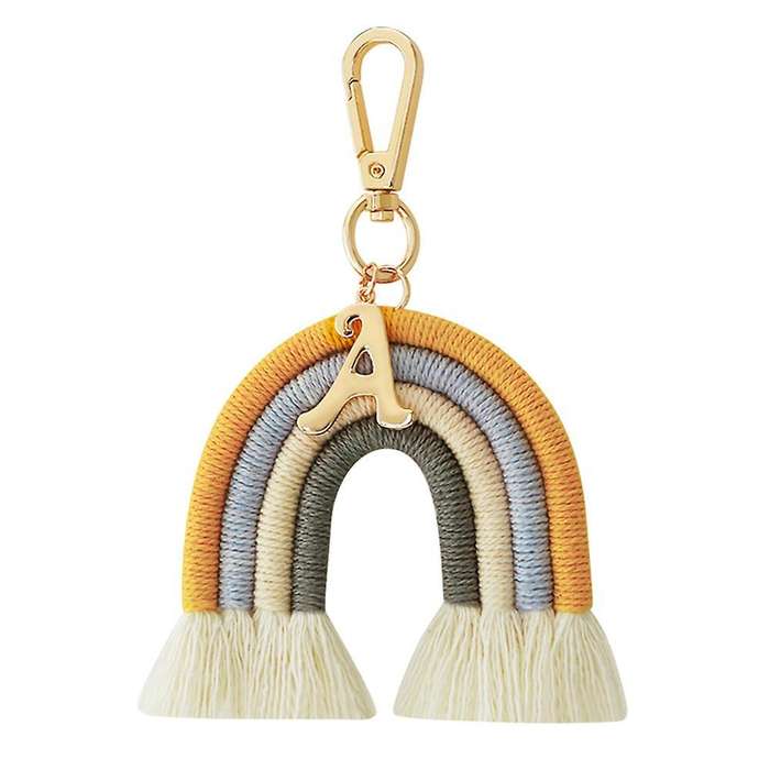 Macrame Rainbow Keyring, Bohemian Keychain, for Car Handbag Purse, B