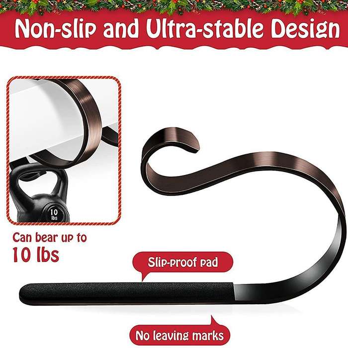 6pcs Christmas Stocking Holder, Non-slip Adjustable Stocking B