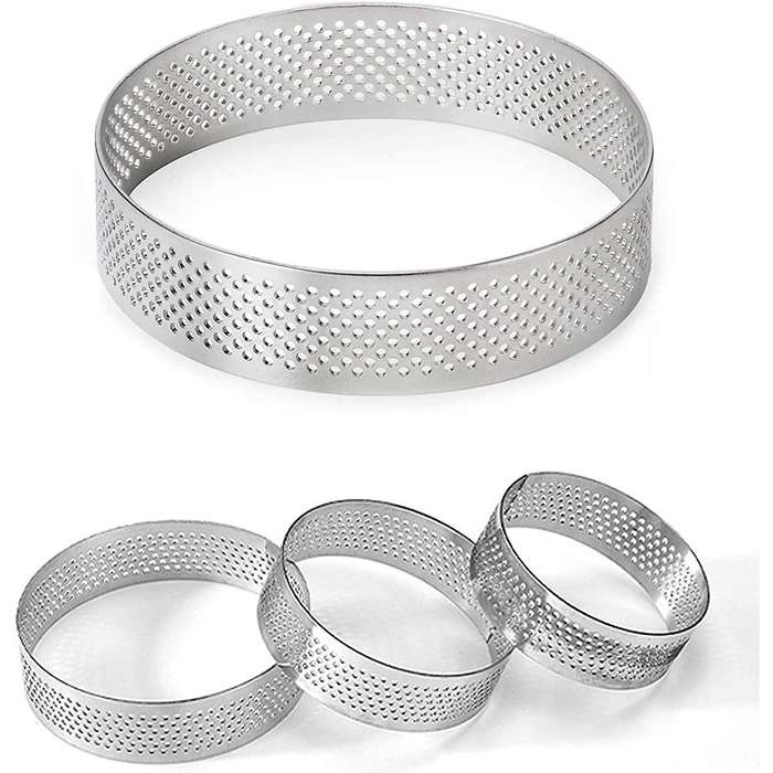 Stainless Steel Perforated Tart Ring, Perforated Cake Mousse Ring
