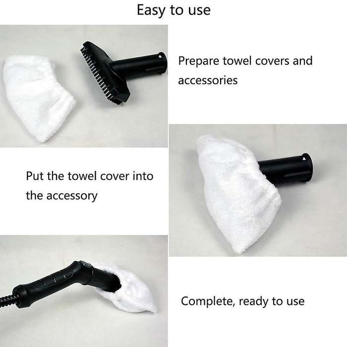 4 Pcs Microfiber Cover Set for Hand Nozzle Karcher Steam Cleaner