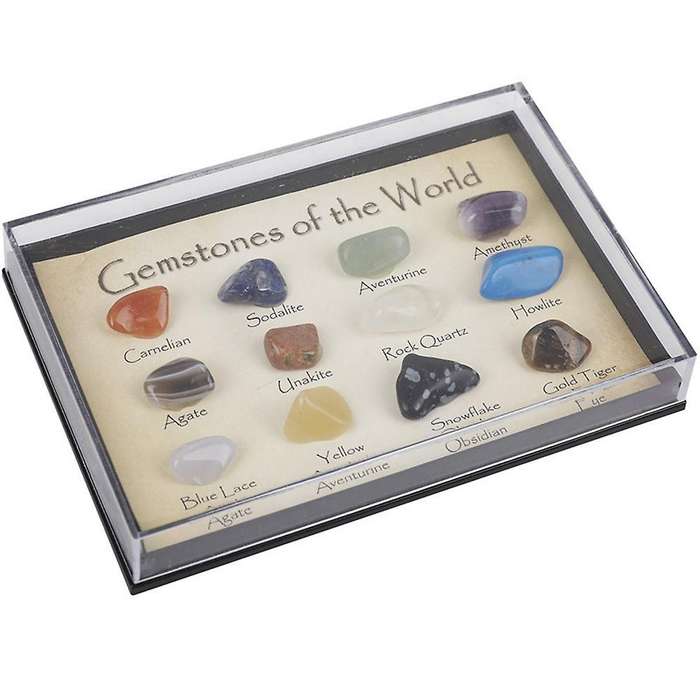 12pcs/set Stone and Mineral Natural Crystal Gemstone Mineral Specimen