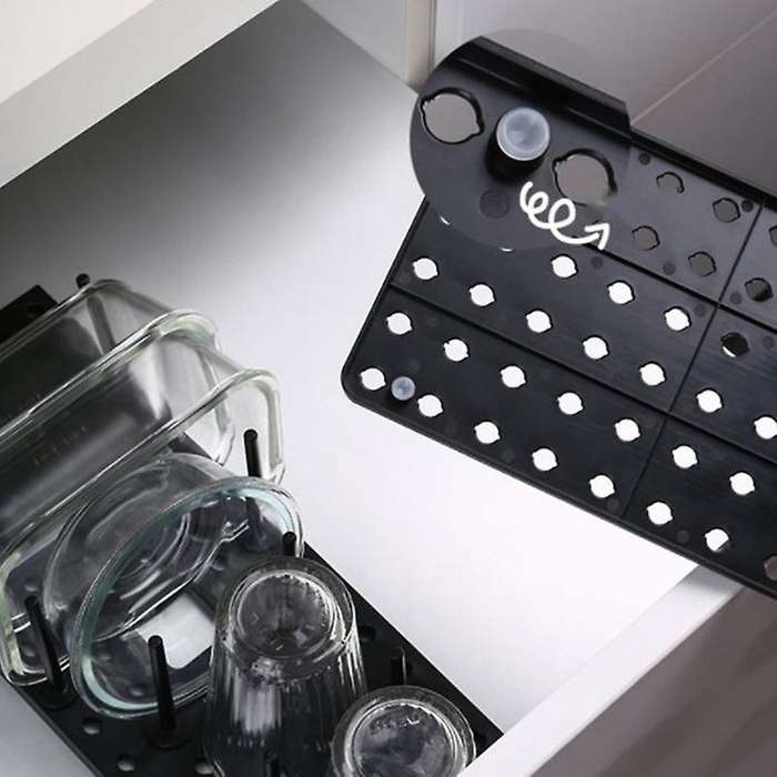 1pc Adjustable Kitchen Dish Drying Rack Tableware Storage Organizer