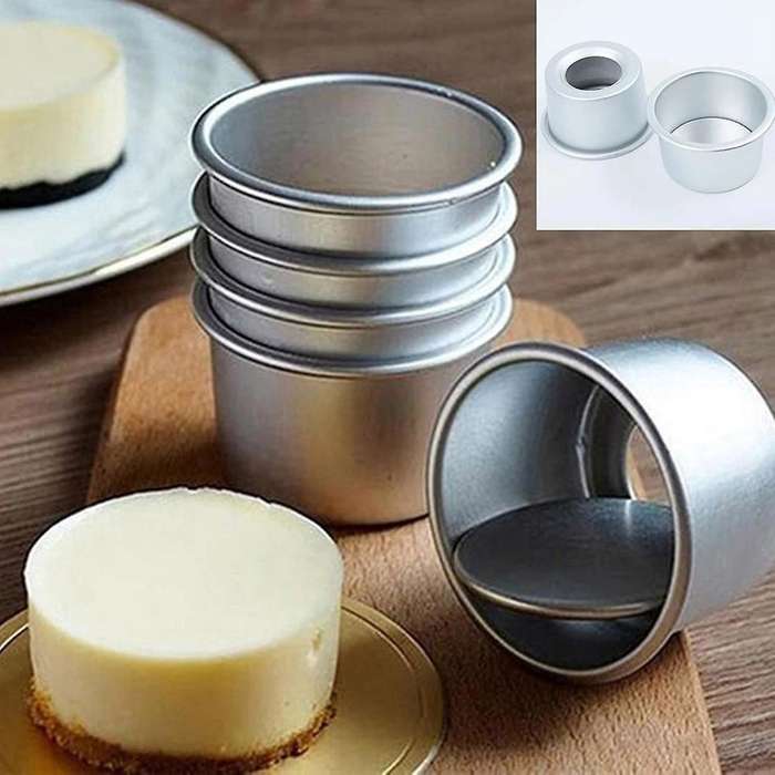 5pcs Set Mini Cake Baking Mold with Removable Bottom Helps