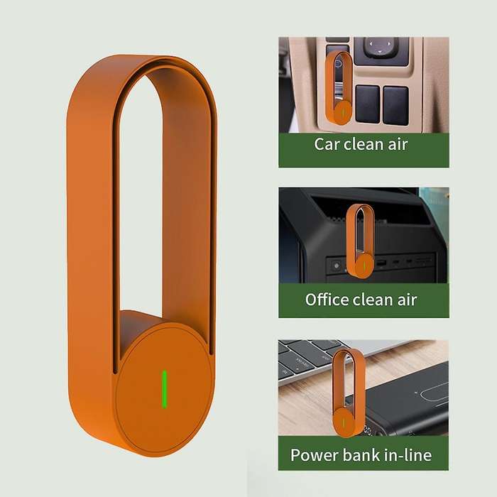 20 Million Negative Ion Usb Air Purifier for Area 31-40,orange