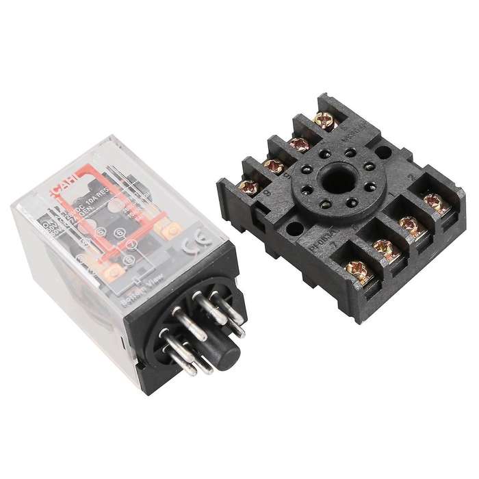 Mk2p-i Clear Shell Dpdt Ac220v Coil Power Relay Socket Base