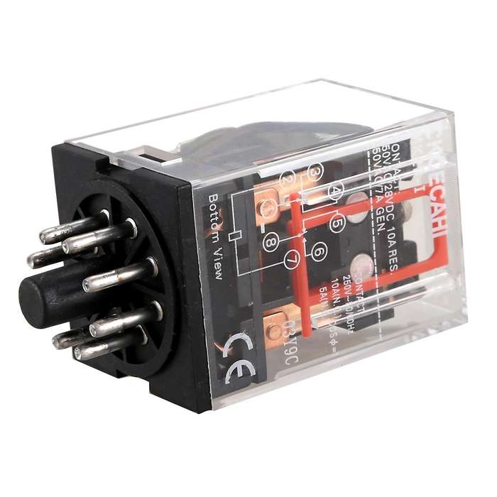 Mk2p-i Clear Shell Dpdt Ac220v Coil Power Relay Socket Base