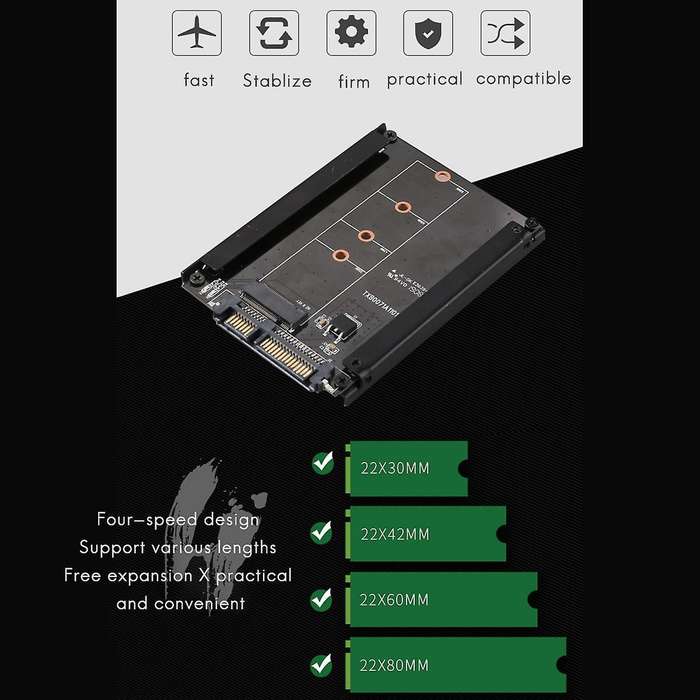 M.2 to Sata3.0 Expansion Card Ssd Interface Conversion Card