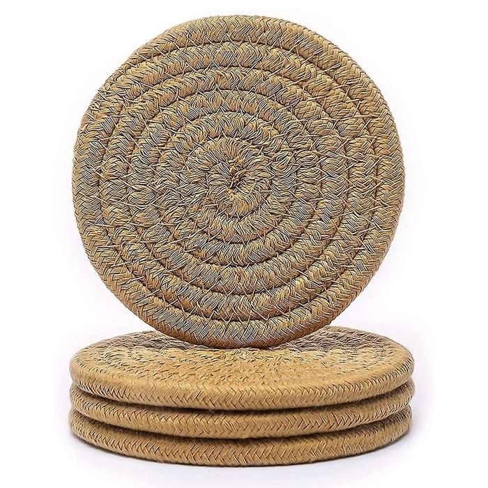 Drink Coaster Absorbent Woven Coaster Set Hand Woven Drink Coaster,b