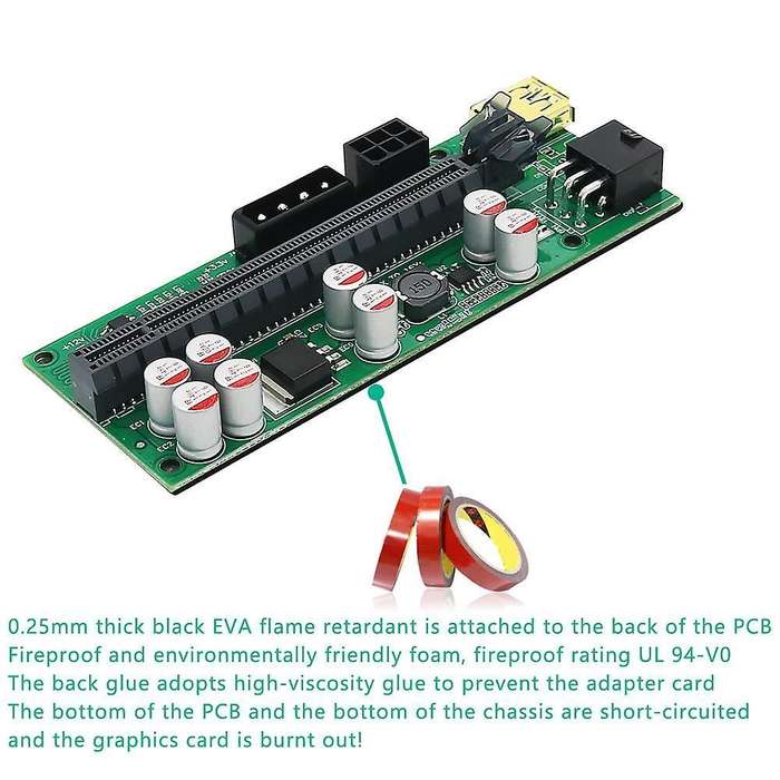 1 Pcs 010-x Pcie Riser 1x to 16x Graphic Extension for Gpu Btc Mining