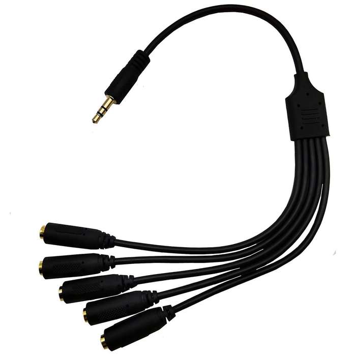 3.5mm 1 to 5 Splitter Stereo Plug Male to 1/8 Inch 3.5mm Stereo Jack