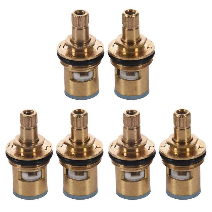 6 Pcs 1/2inch 20 Teeth Ceramic Disc Turn Valve Replacement Hot Cold
