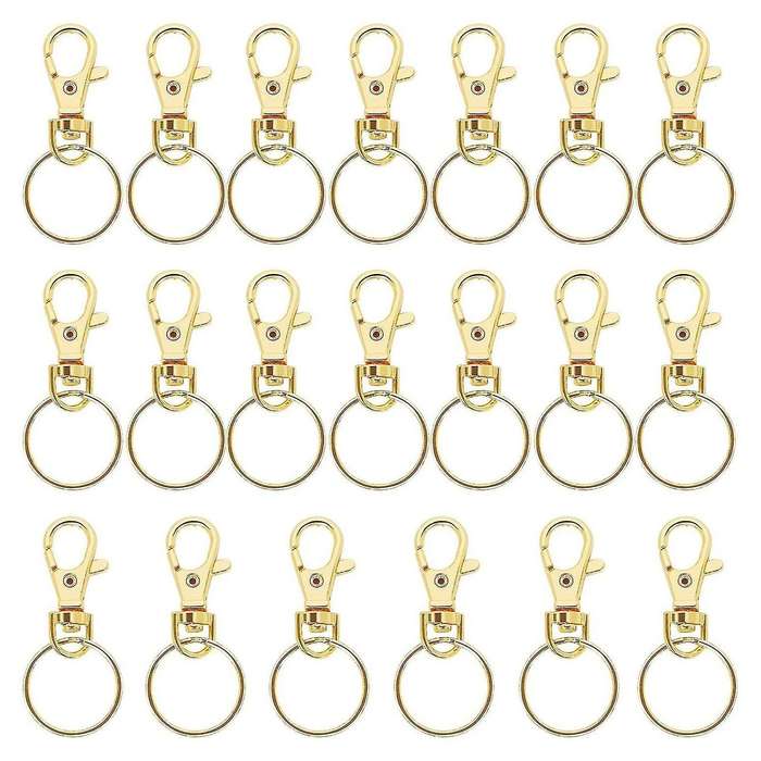 20pcs Swivel Clasps Metal Keyring for Lanyard Key Rings Crafting