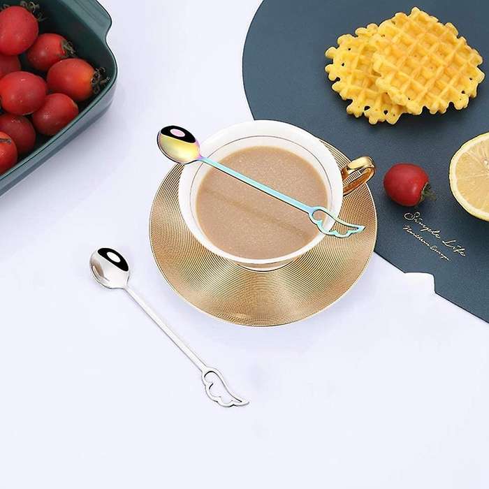 Stainless Steel Spoons Lovely Wing Shape Coffee Cup Spoon Tableware