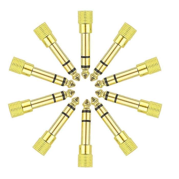 1pcs Earphone Head Connector Plug 6.35 Mm Male to 3.5mm Female
