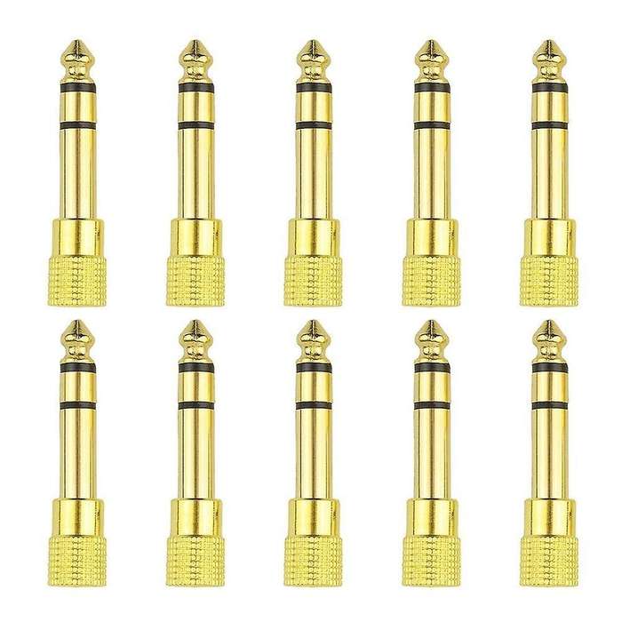 1pcs Earphone Head Connector Plug 6.35 Mm Male to 3.5mm Female