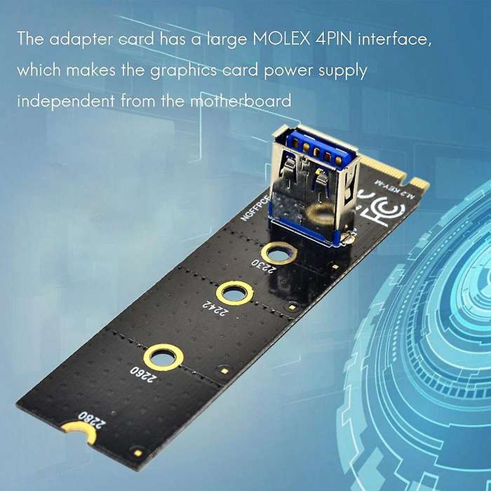 Large 4pin Graphics Extension Cable Adapter Card Set for Btc Mining