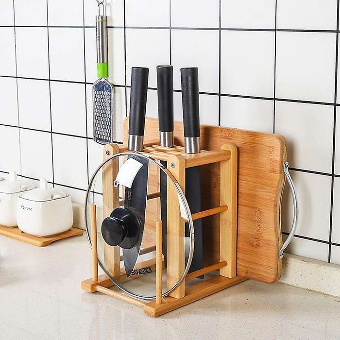 Household Goods Wooden Storage Racks, Kitchen Knives, Cutting Board