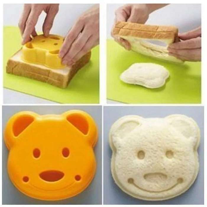 5pcs Bear Shape Sandwich Mold Cutter, Bread Sandwich Shapers for Kids