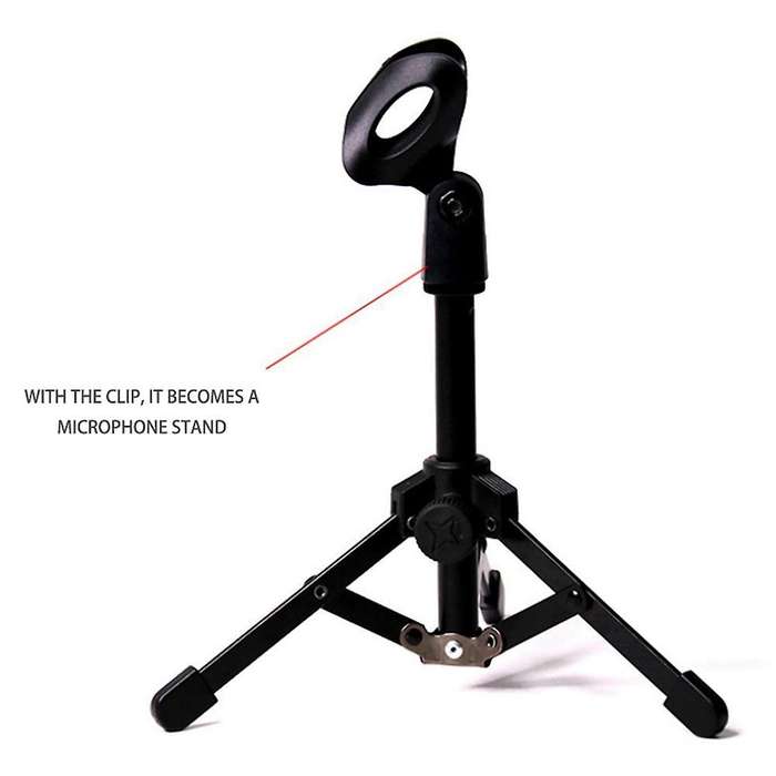 Foldable Mini Tripod Microphone Stand Holder with 3/8 Inch Threaded