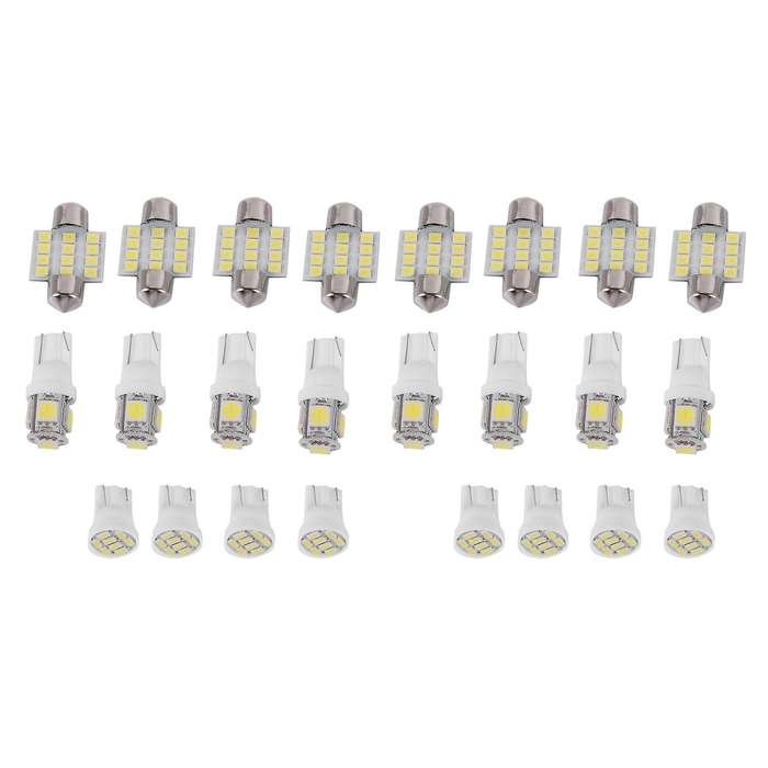 22 Pcs White Led Lights Interior for T10 & 31mm Dome Plate Lamp