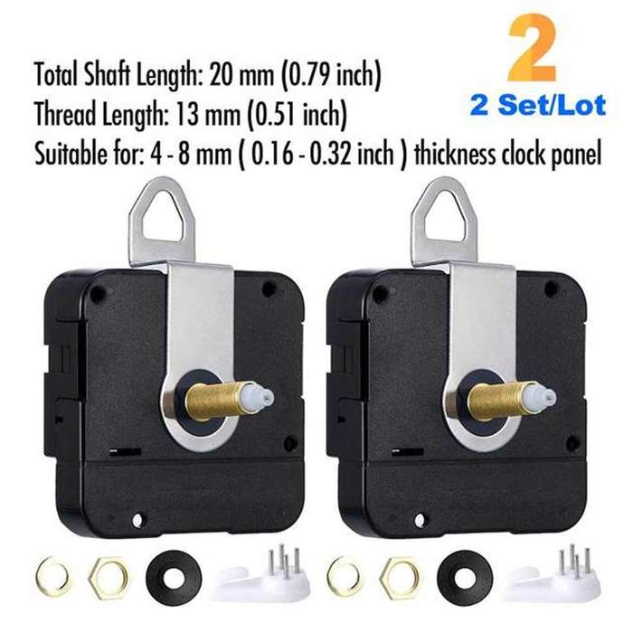 2pcs Silent Diy Quartz Wall Clock for Repair Parts Home Decor 20mm