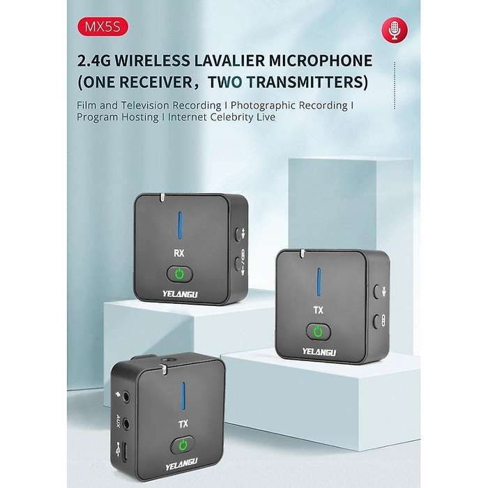 Yelangu Mx5s Lavalier 2.4g Wireless Microphone for Iphone/xiaomi