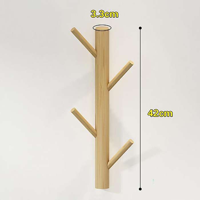 Hanging Coat Rack Modern Wall-mounted Vertical Wooden Hat Hooks C